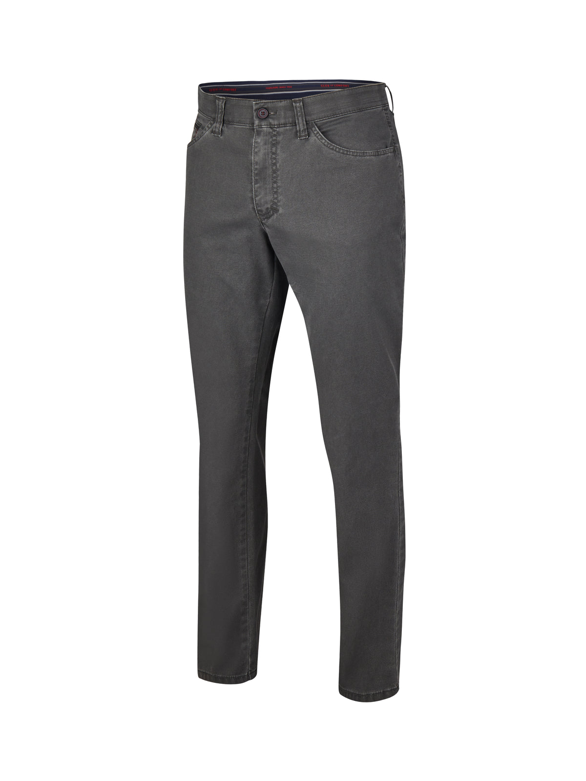 Graue MARVIN 8025 Thermo-Hose in Regular Fit, mit elastischem Comfortbund, Swing-Pocket, doppelt paspelierte Münztasche, High Stretch Baumwolle, Thermolite-Wärmeisolierung, modifizierte 5-Pocket-Form, hergestellt von Club of Comfort, ideal für Herbst/Winter, mit Komfort- und Technik-Features.