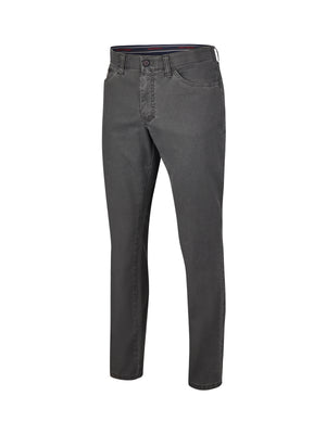 Graue MARVIN 8025 Thermo-Hose in Regular Fit, mit elastischem Comfortbund, Swing-Pocket, doppelt paspelierte Münztasche, High Stretch Baumwolle, Thermolite-Wärmeisolierung, modifizierte 5-Pocket-Form, hergestellt von Club of Comfort, ideal für Herbst/Winter, mit Komfort- und Technik-Features.