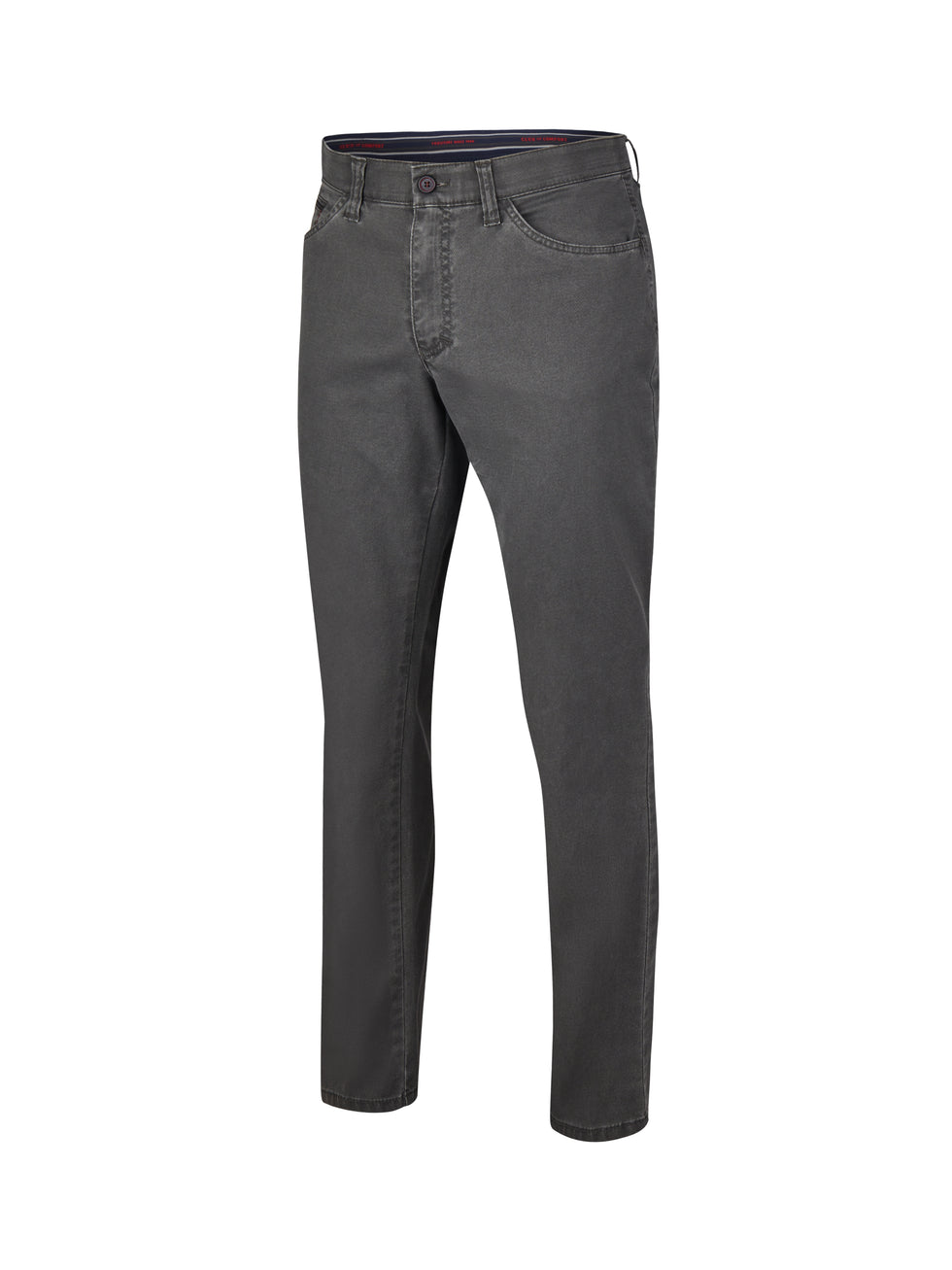 Graue MARVIN 8025 Thermo-Hose in Regular Fit, mit elastischem Comfortbund, Swing-Pocket, doppelt paspelierte Münztasche, High Stretch Baumwolle, Thermolite-Wärmeisolierung, modifizierte 5-Pocket-Form, hergestellt von Club of Comfort, ideal für Herbst/Winter, mit Komfort- und Technik-Features.