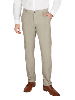 Hose GARVEY 7631 in hellgrau melange mit elastischem Komfortbund, Hemdstopper, schmaler Fußweite, auf Baumwoll-Struktur-Mischgewebe mit Woll-Optik, Regular Fit, für Herbst/Winter, Hersteller: Club of Comfort.